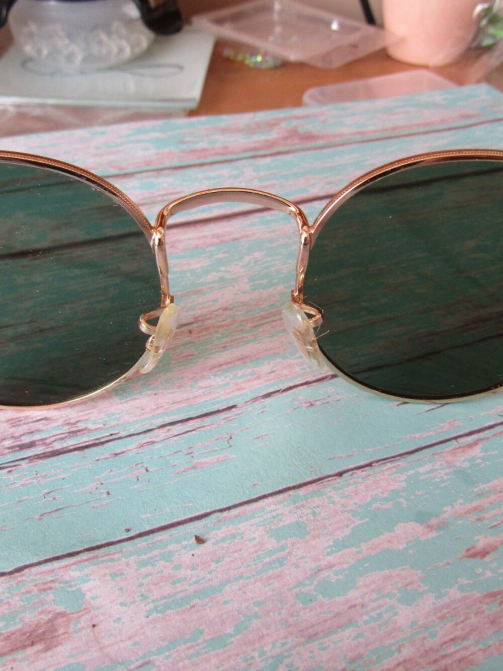 Mens WMP Nevada Goldtone Green Tint Oval Sunglasses C51022-148 Wearme Pro